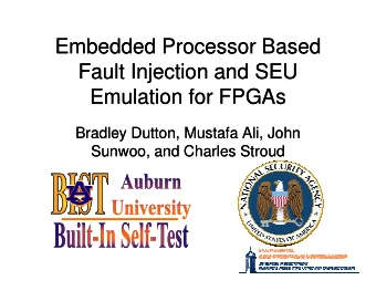 Embedded Processor Based  Embedded Processor Based  Fault Injection and SEU  Fault Injection and