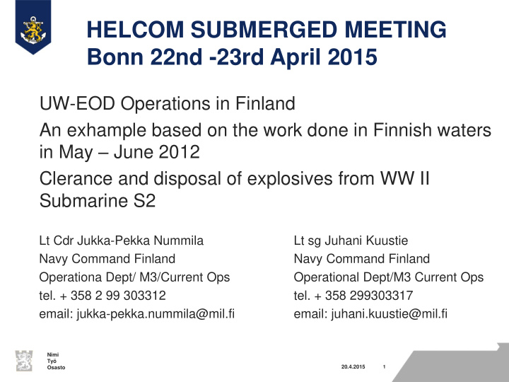 bonn 22nd 23rd april 2015