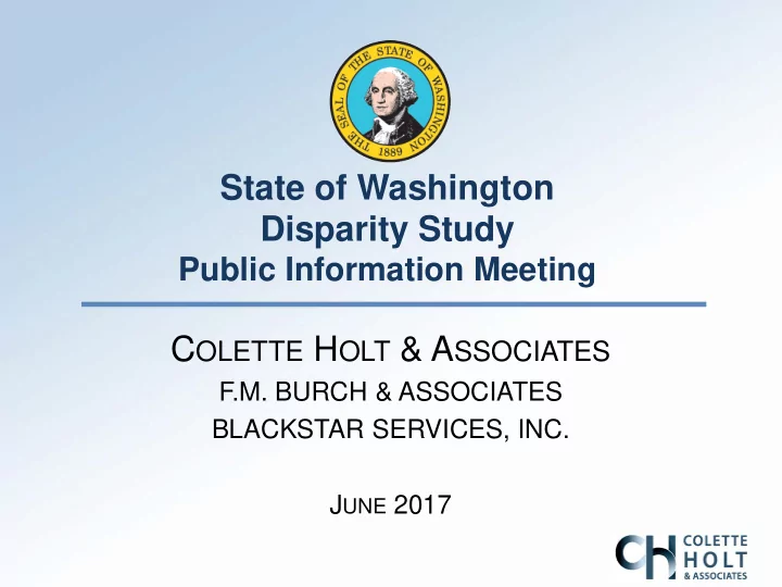 state of washington disparity study