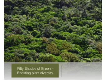Fifty Shades of Green -  Boosting plant diversity  Know your plant  community.  Understanding