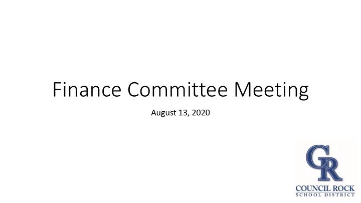 finance committee meeting