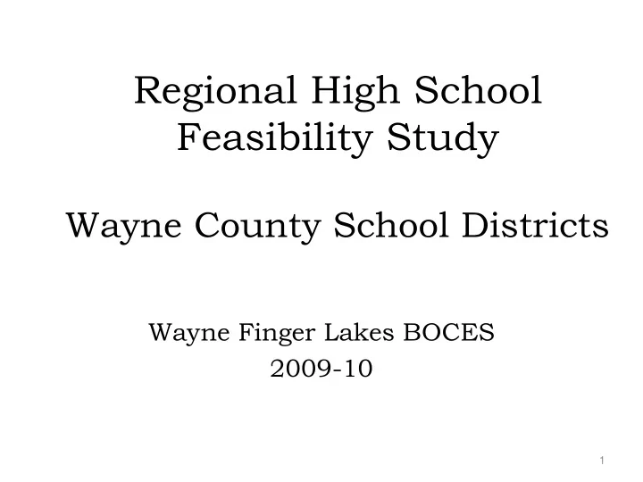 regional high school feasibility study