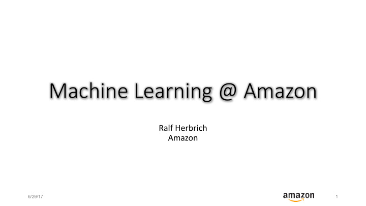 machine learning amazon