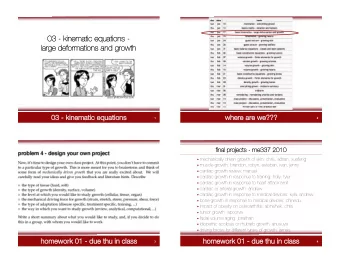 03 - kinematic equations -  large deformations and growth  03 - kinematic equations  where are