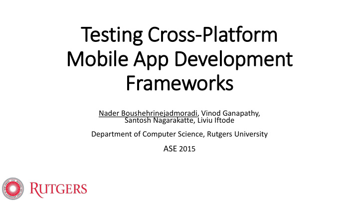 mobile app development frameworks