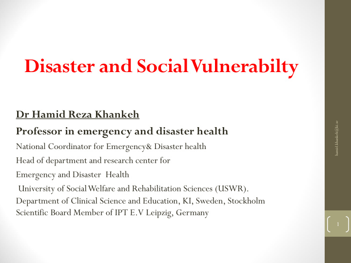 disaster and social vulnerabilty