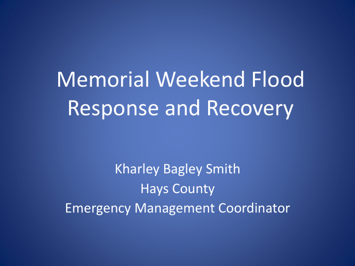 response and recovery