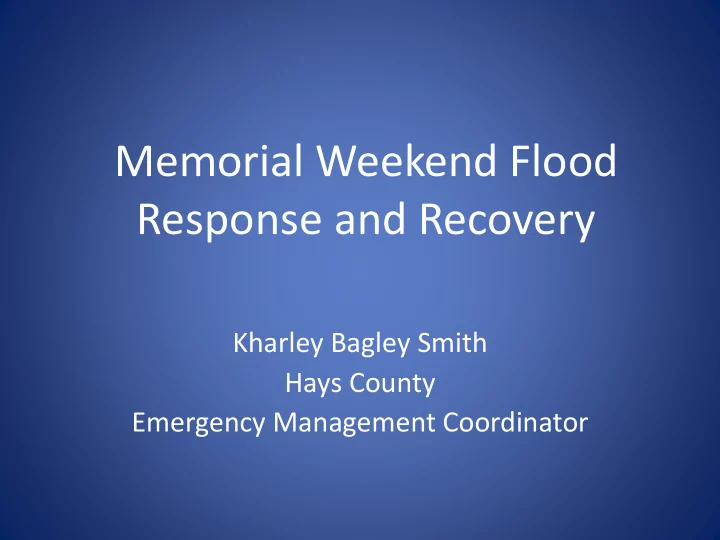 response and recovery