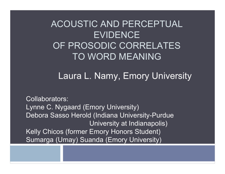 acoustic and perceptual evidence of prosodic correlates