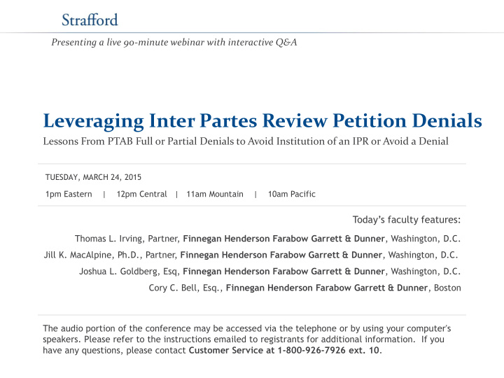 leveraging inter partes review petition denials