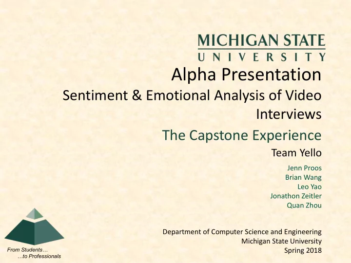 alpha presentation