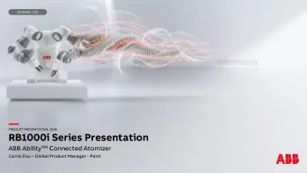 PRODUCT PRESENTATION, 2018  RB1000i Series Presentation ABB Ability TM Connected Atomizer