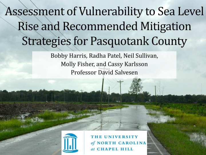 assessment of vulnerability to sea level rise and
