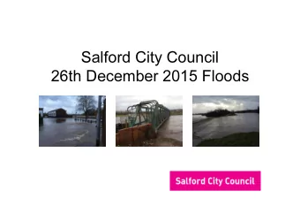 Salford City Council  26th December 2015 Floods  Sec 19 report   Main source of flooding was