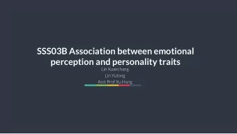 SSS03B Association between emotional  perception and personality traits  Lin Xuanchang  Lin Yutong