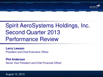Performance Review  Larry Lawson  President and Chief Executive Officer  Phil Anderson  Senior Vice