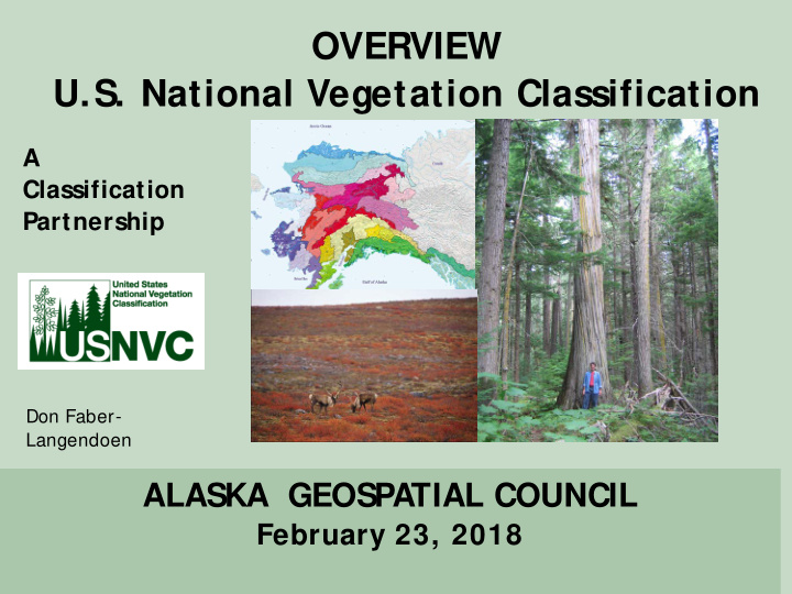 overview u s national vegetation classification