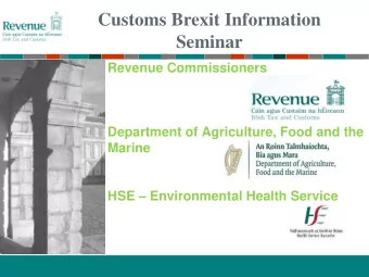 Customs Brexit Information  Seminar  Revenue Commissioners  Department of Agriculture, Food and the