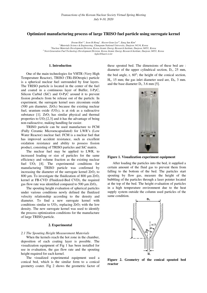 optimized manufacturing process of large triso fuel