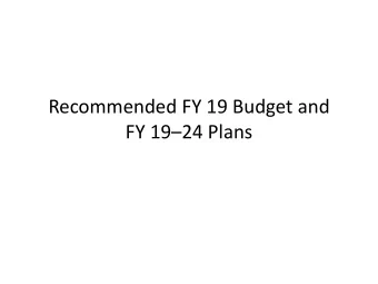 Recommended FY 19 Budget and FY 19  24 Plans  Revisit The Overview  LOSAP  The change
