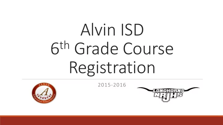 6 th grade course registration