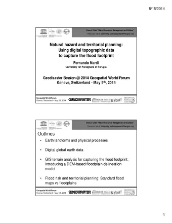 Outlines    Earth landforms and physical processes    Digital global earth data    GIS