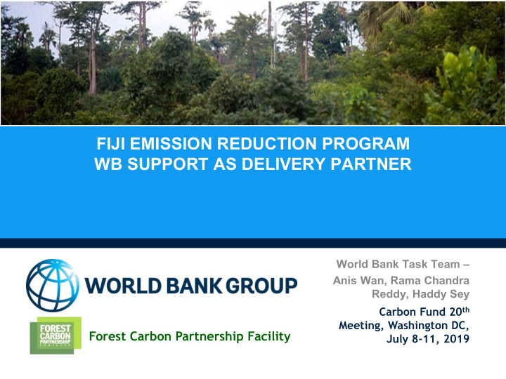 fiji emission reduction program wb support as delivery