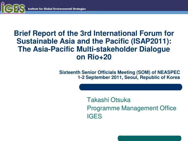 brief report of the 3rd international forum for
