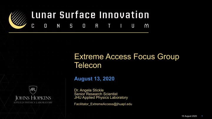 extreme access focus group telecon