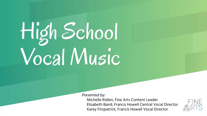 high school vocal music