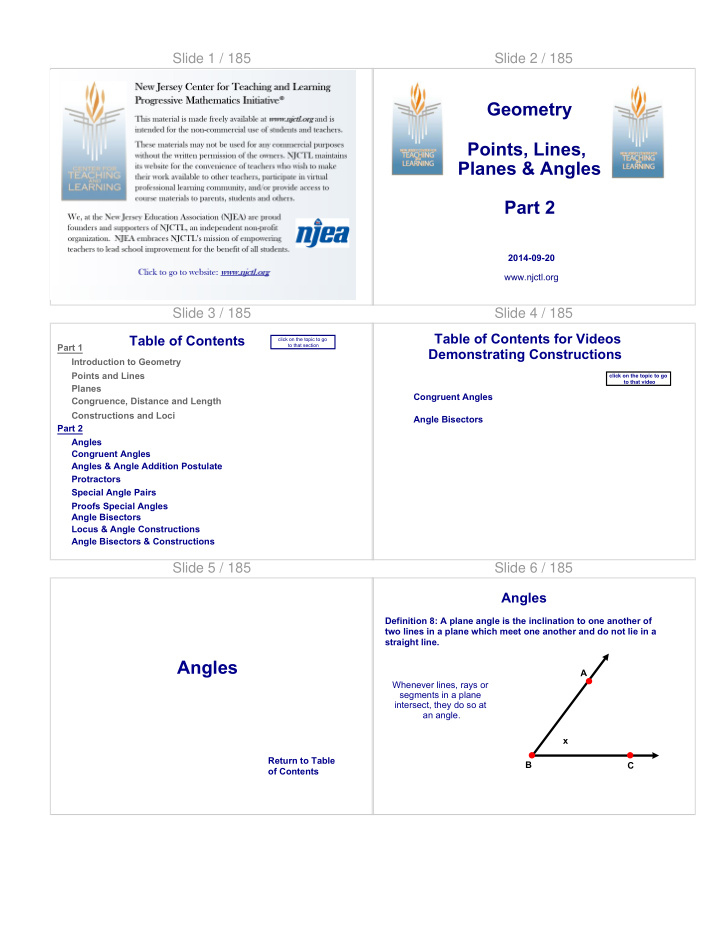 geometry points lines planes angles part 2