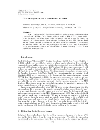 Calibrating the WFPC2 Astrometry for MDS  Kavan U. Ratnatunga, Eric J. Ostrander, and Richard E.