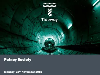 Putne  Putney  y Societ  Society  y th November  Monda  day y  28 th  ember 2016  Back  ckground