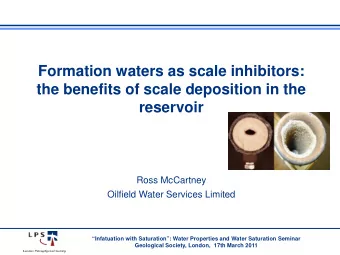 Formation waters as scale inhibitors:  the benefits of scale deposition in the  reservoir  Ross