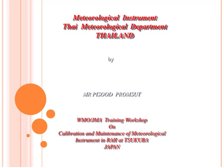 meteorological instrument thai meteorological department