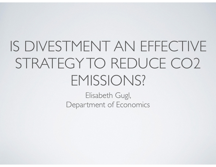 is divestment an effective strategy to reduce co2