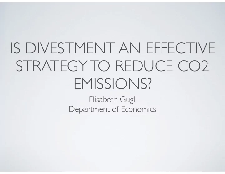 is divestment an effective strategy to reduce co2