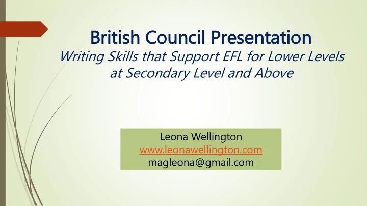 br brit itish ish cou ounc ncil il pr pres esentation