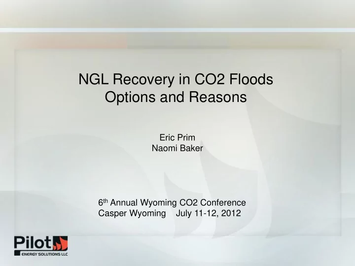 6 th annual wyoming co2 conference casper wyoming july 11