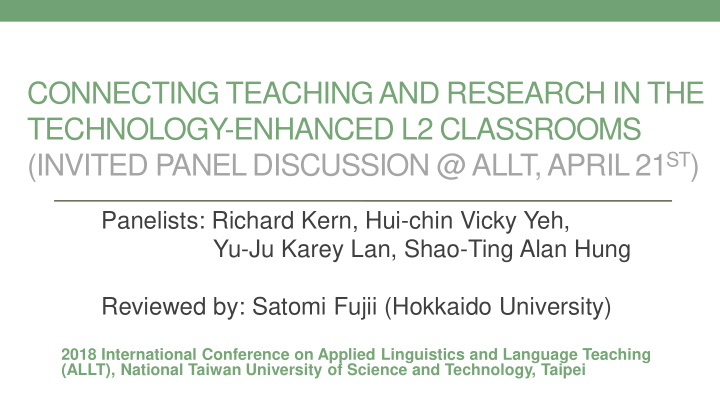 connecting teaching and research in the