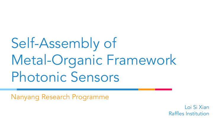 self assembly of metal organic framework photonic sensors