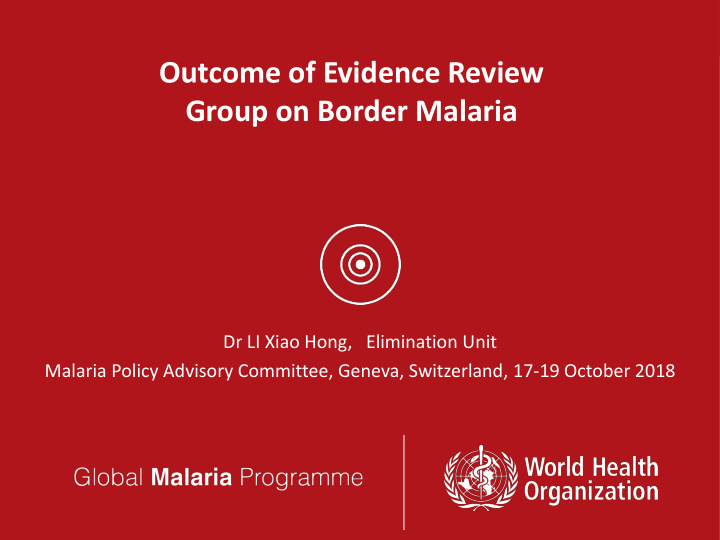 group on border malaria