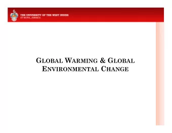 11 E NVIRONMENTAL C HANGE  University  of the  West Indies  Hydrology  Increases in annual