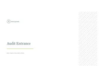 Audit Entrance  Better Together: Moss Adams &amp; Metro  Audit Committee  Dear Audit Committee