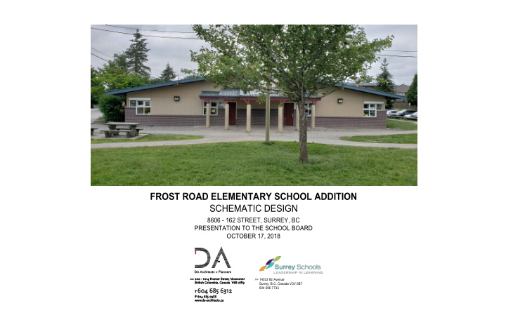 frost road elementary school addition schematic design