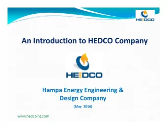 An Introduction to HEDCO Company Hampa Energy Engineering &amp; Design Company (May 2016)