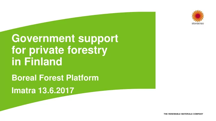 for private forestry