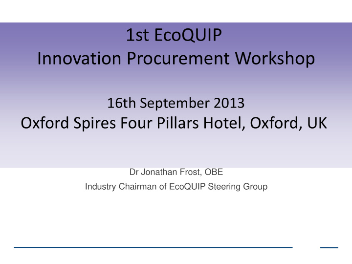 innovation procurement workshop