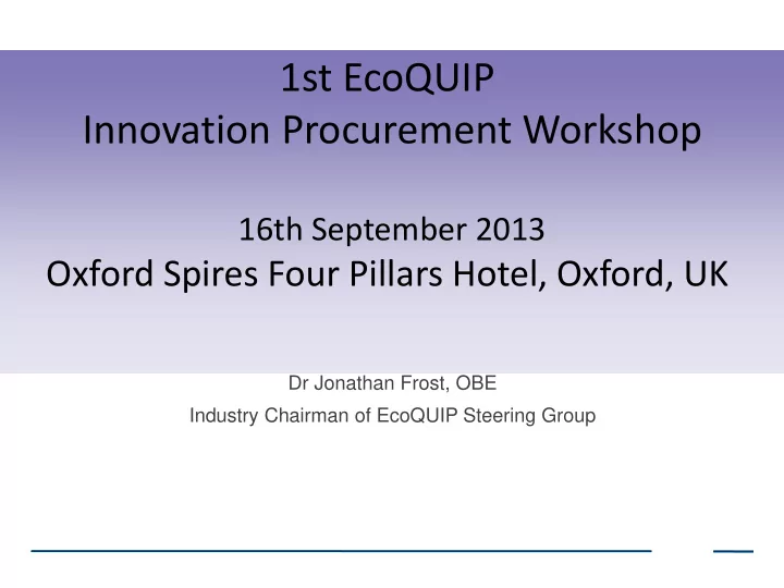 innovation procurement workshop