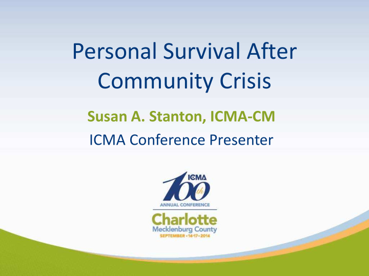 personal survival after community crisis